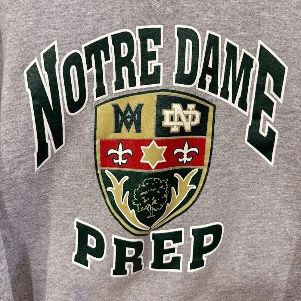 Vintage Russell‎ Athletic Notre Dame Prep Sweatshirt Mens M Gray USA Made